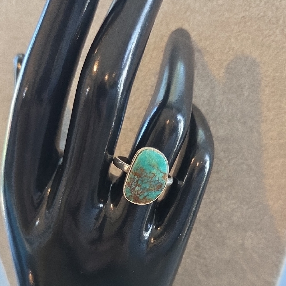 Deep Veining Accentuates This Beautiful Turquoise Ring